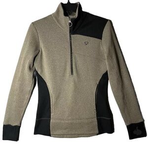 Pearl Izumi Beakay Jersey Women’s Medium Taupe Black 1/2 Zip Sweater Pullover